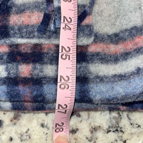 Blank NYC Womens Plaid Long‎ Sleeve Fringe Button Front Shirt Jacket Blue Small - Picture 11 of 11